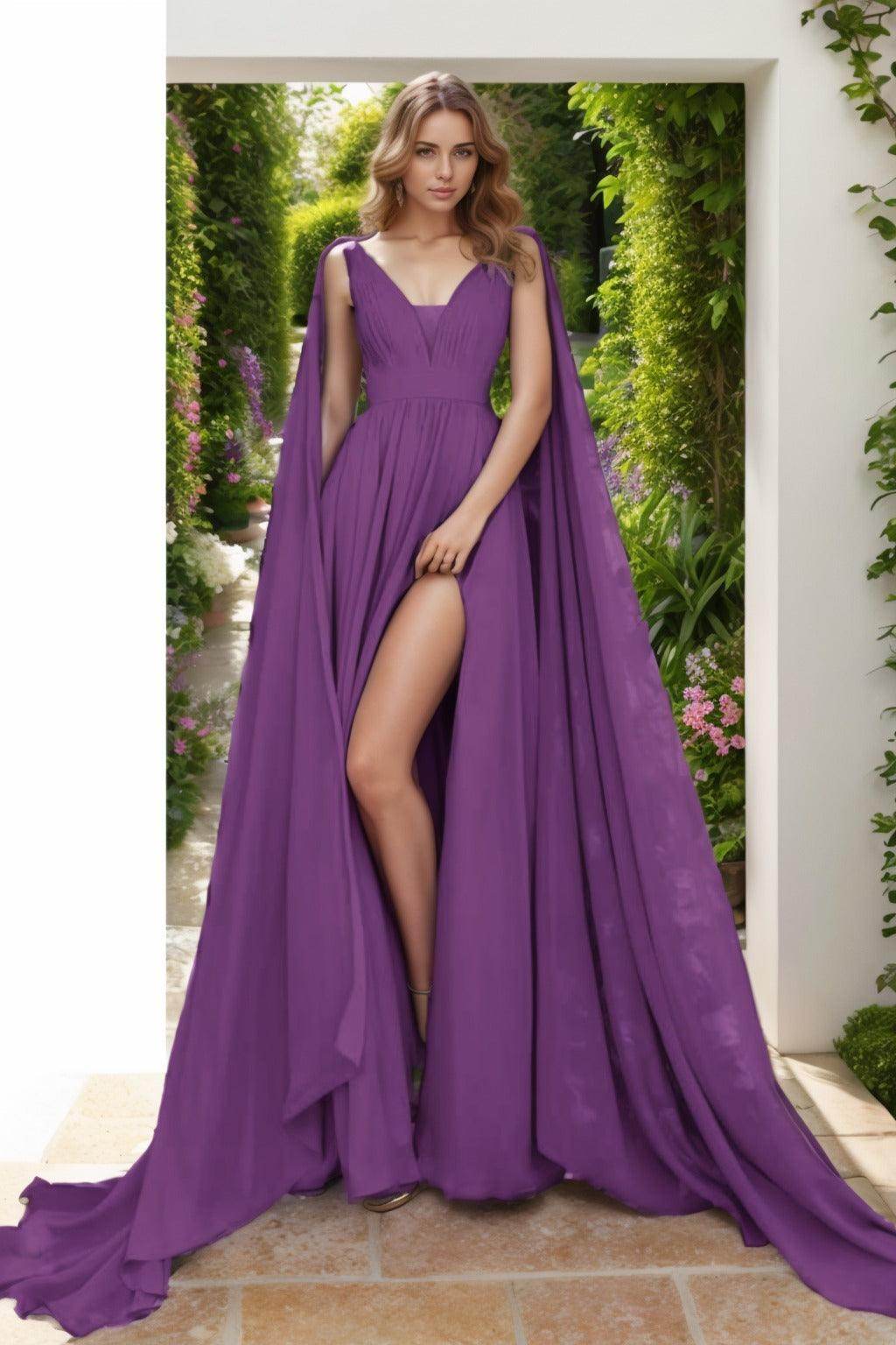 A-Line Floor Length Chiffon Prom Dress CS0454