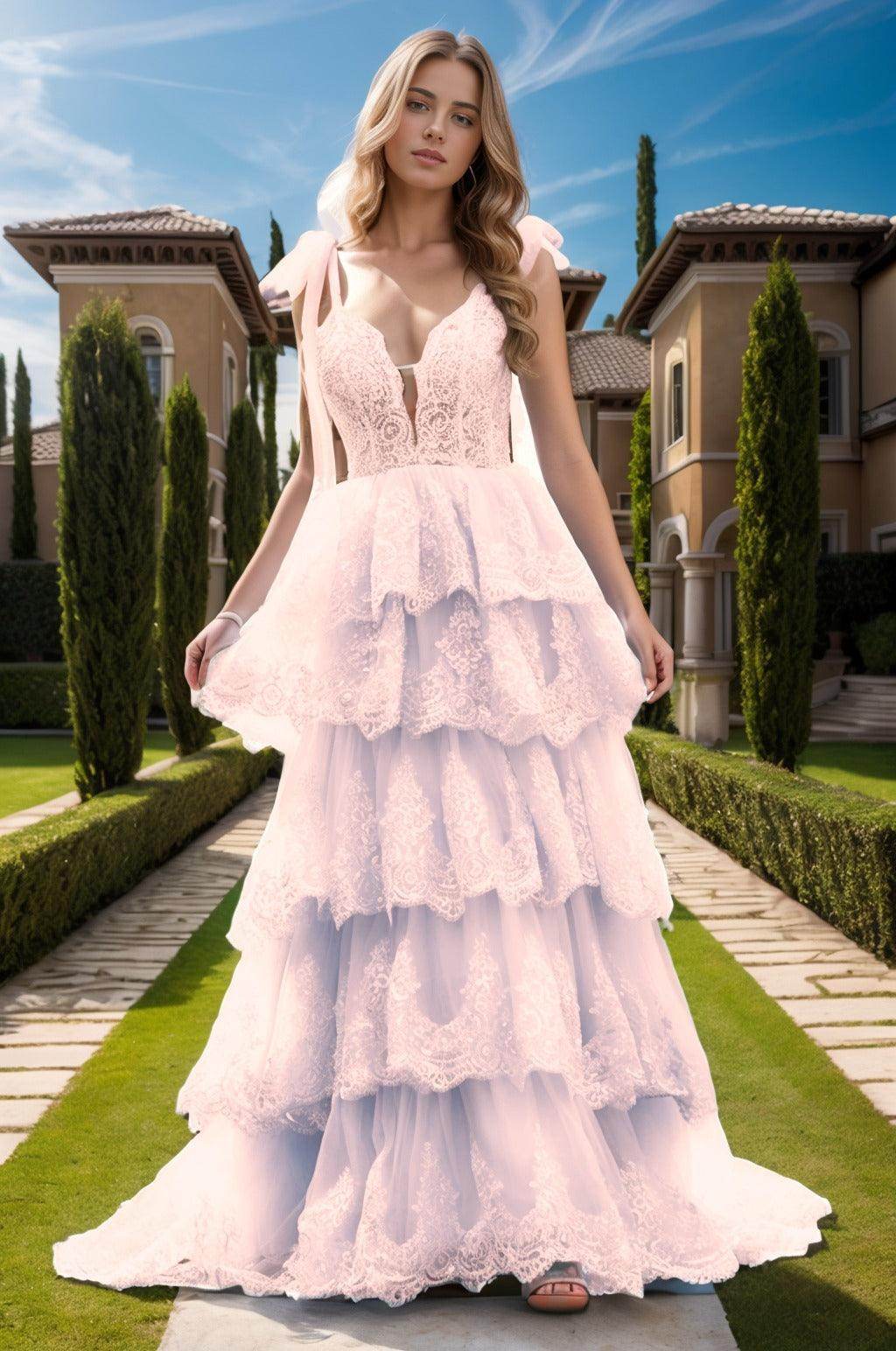 Ball Gown Sweep-Brush Train Tulle Prom Dress CS0461