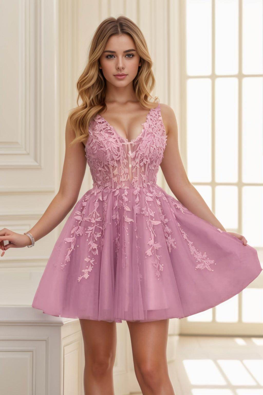 A-line Short-Mini Tulle Prom Dress CS0410