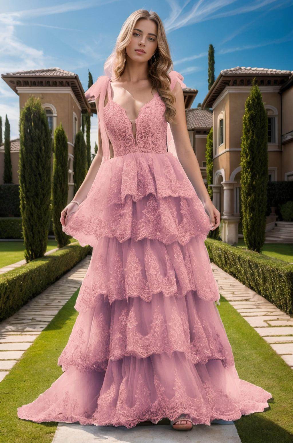 Ball Gown Sweep-Brush Train Tulle Prom Dress CS0461