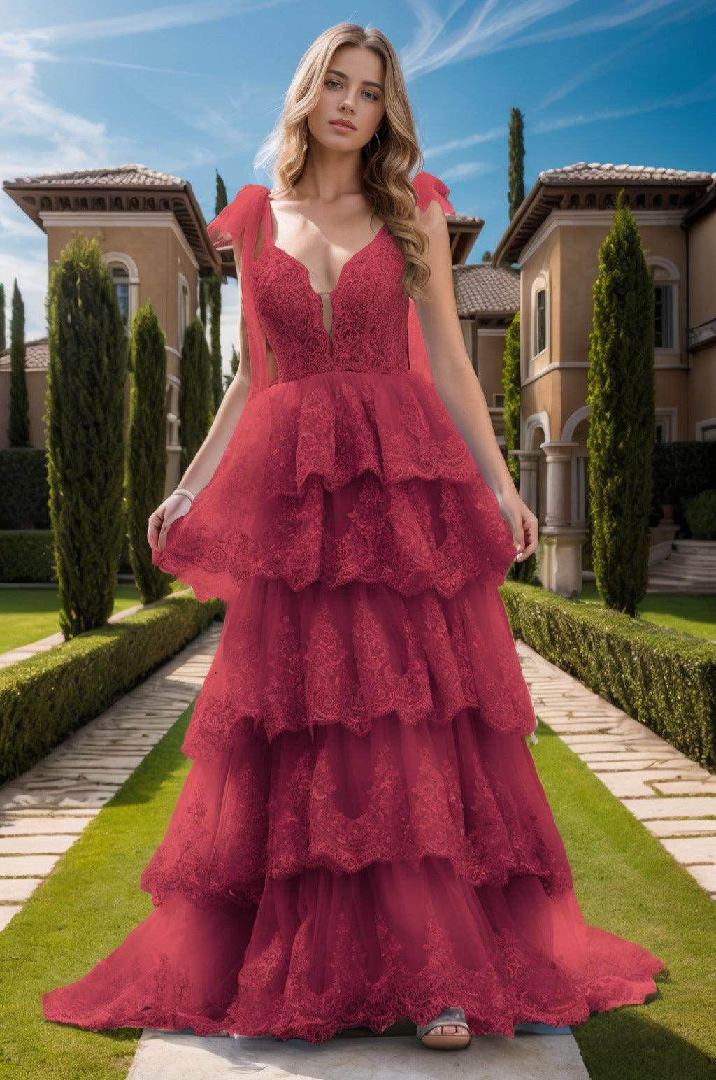 Ball Gown Sweep-Brush Train Tulle Prom Dress CS0461