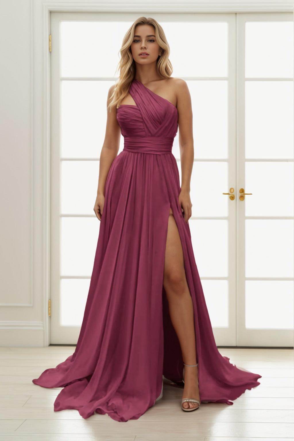 A-Line Maxi Chiffon Prom Dress CS0435