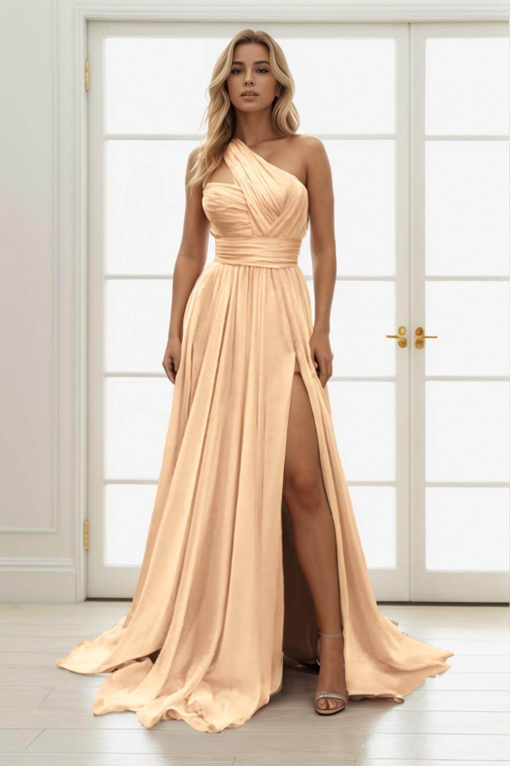 A-Line Maxi Chiffon Prom Dress CS0435