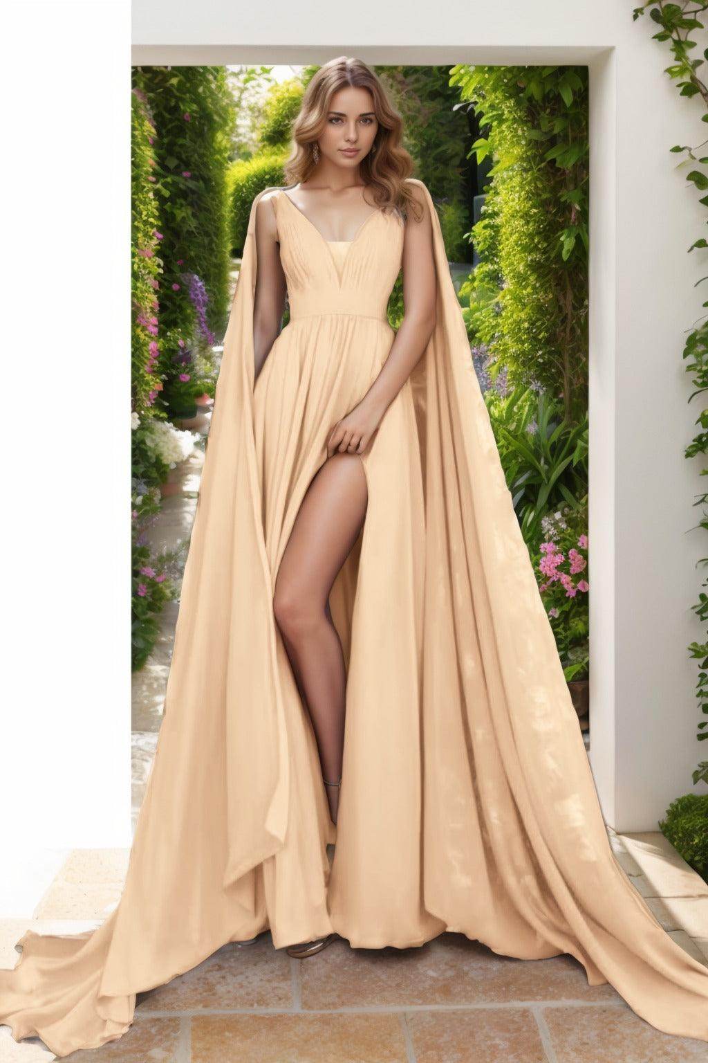 A-Line Floor Length Chiffon Prom Dress CS0454