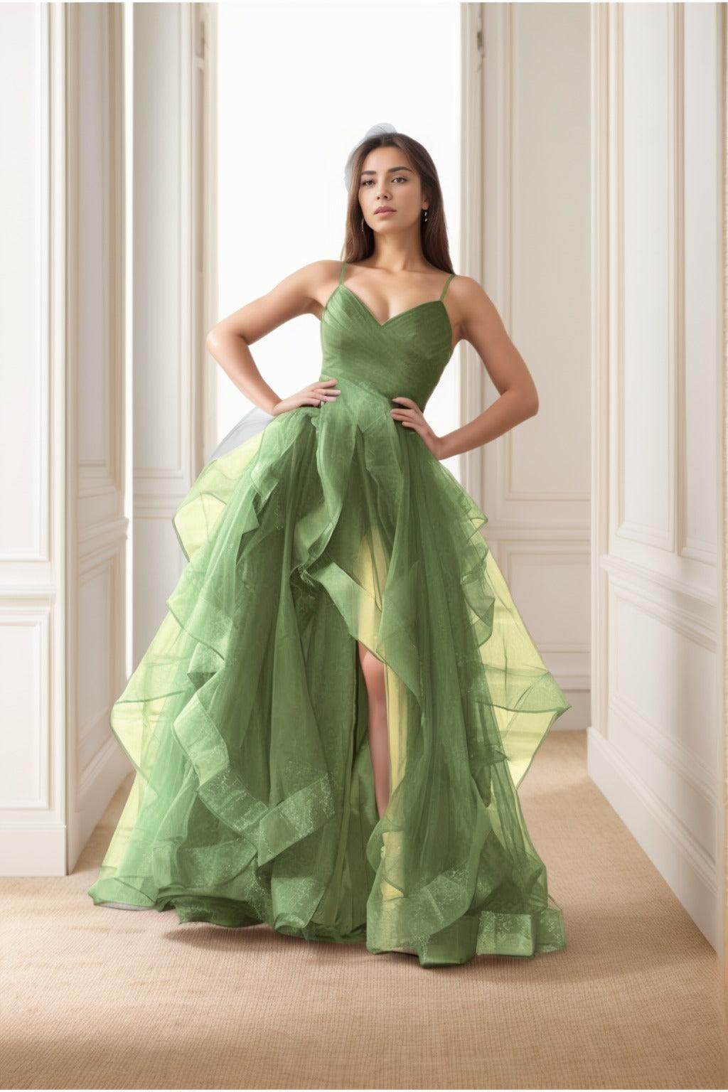 A-Line Floor-Length Tulle Prom Dress CS0412