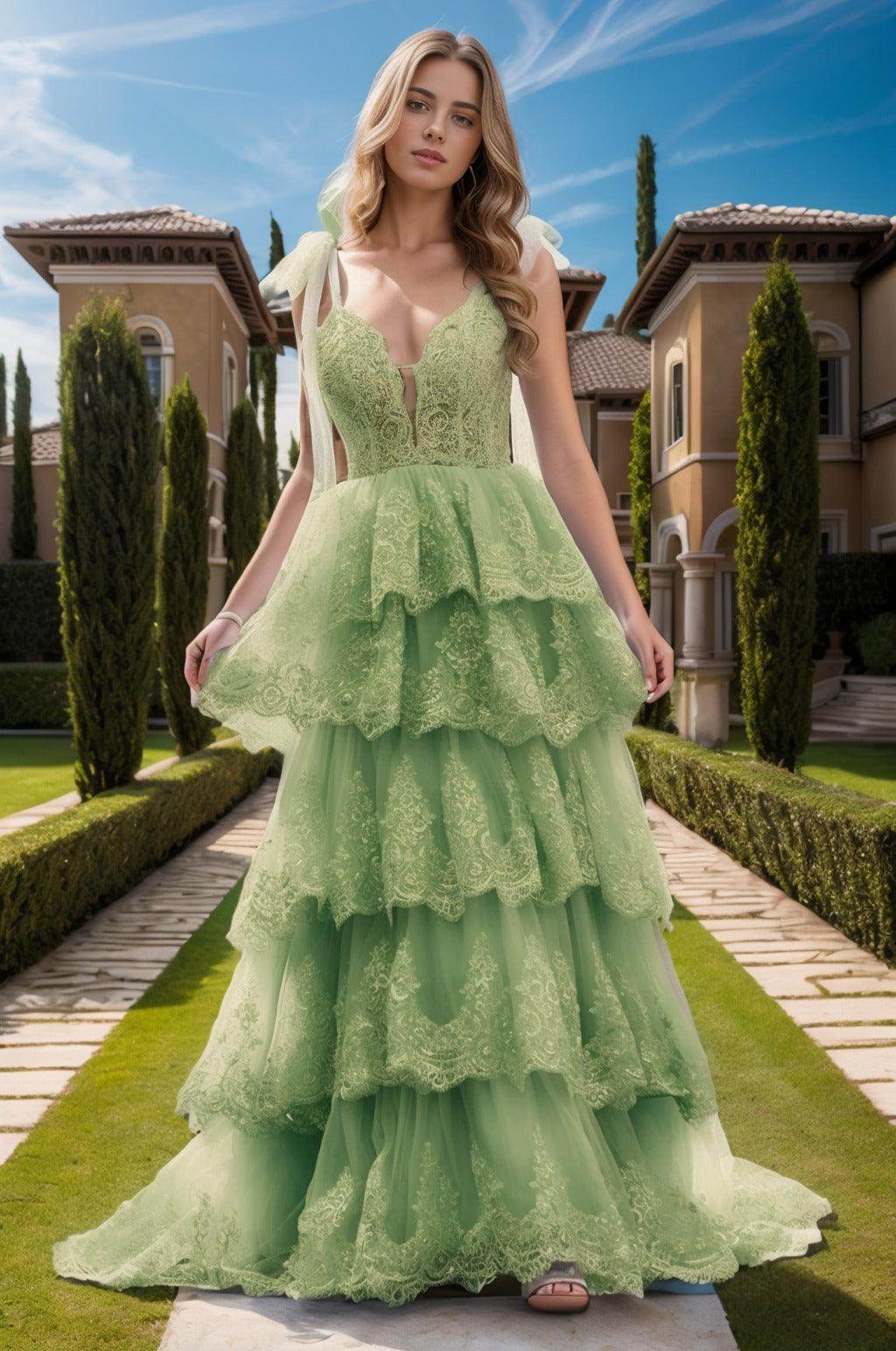 Ball Gown Sweep-Brush Train Tulle Prom Dress CS0461