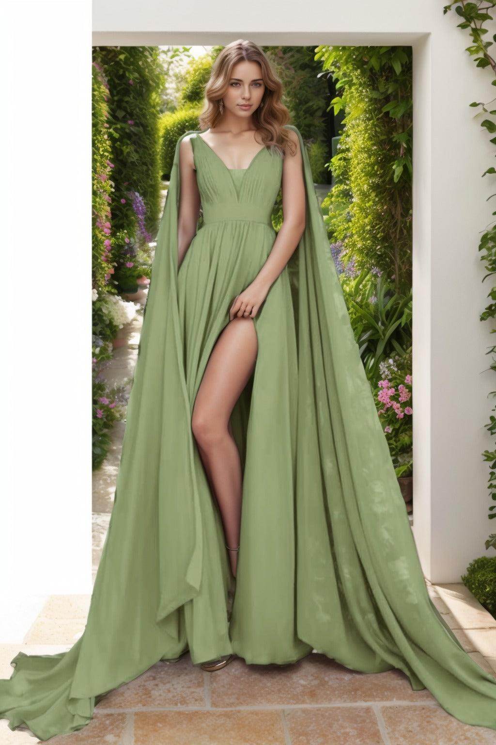 A-Line Floor Length Chiffon Prom Dress CS0454