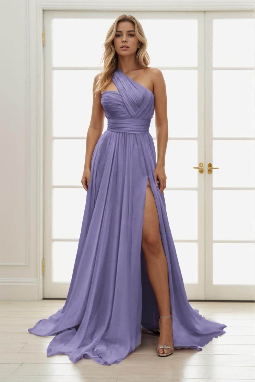 A-Line Maxi Chiffon Prom Dress CS0435