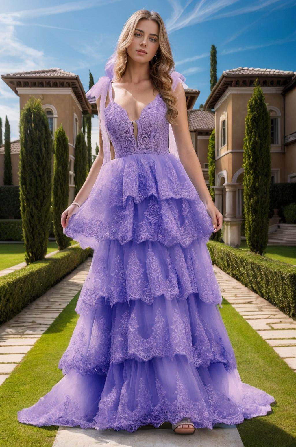 Ball Gown Sweep-Brush Train Tulle Prom Dress CS0461