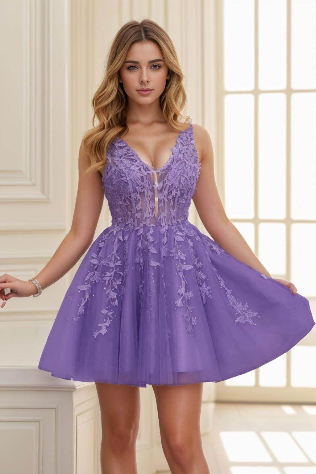 A-line Short-Mini Tulle Prom Dress CS0410