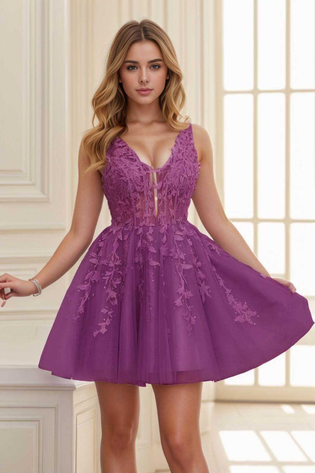 A-line Short-Mini Tulle Prom Dress CS0410