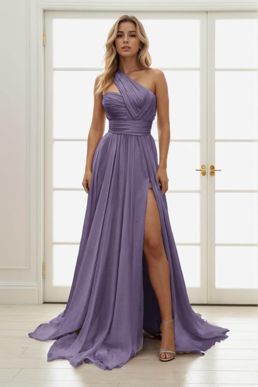 A-Line Maxi Chiffon Prom Dress CS0435
