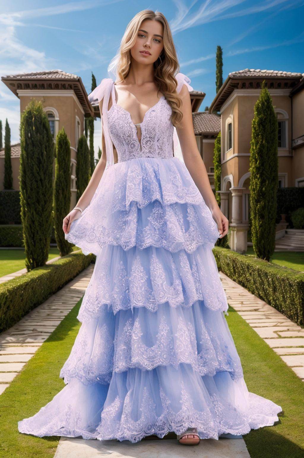 Ball Gown Sweep-Brush Train Tulle Prom Dress CS0461
