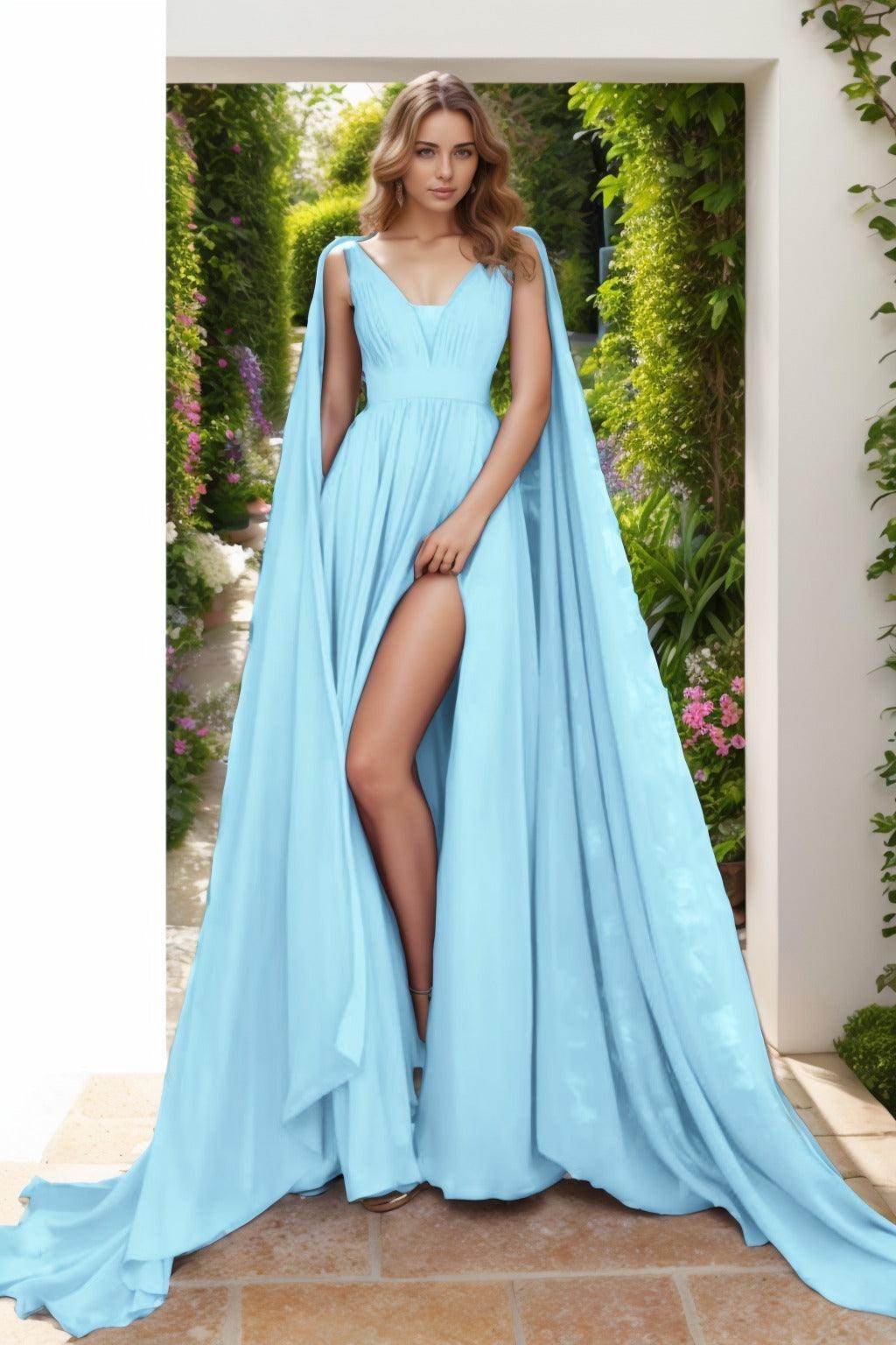 A-Line Floor Length Chiffon Prom Dress CS0454