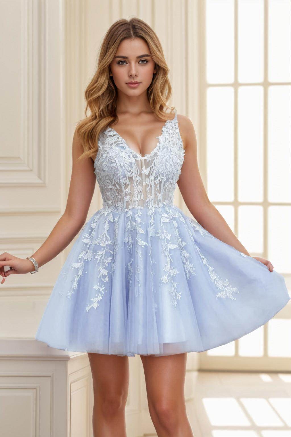 A-line Short-Mini Tulle Prom Dress CS0410