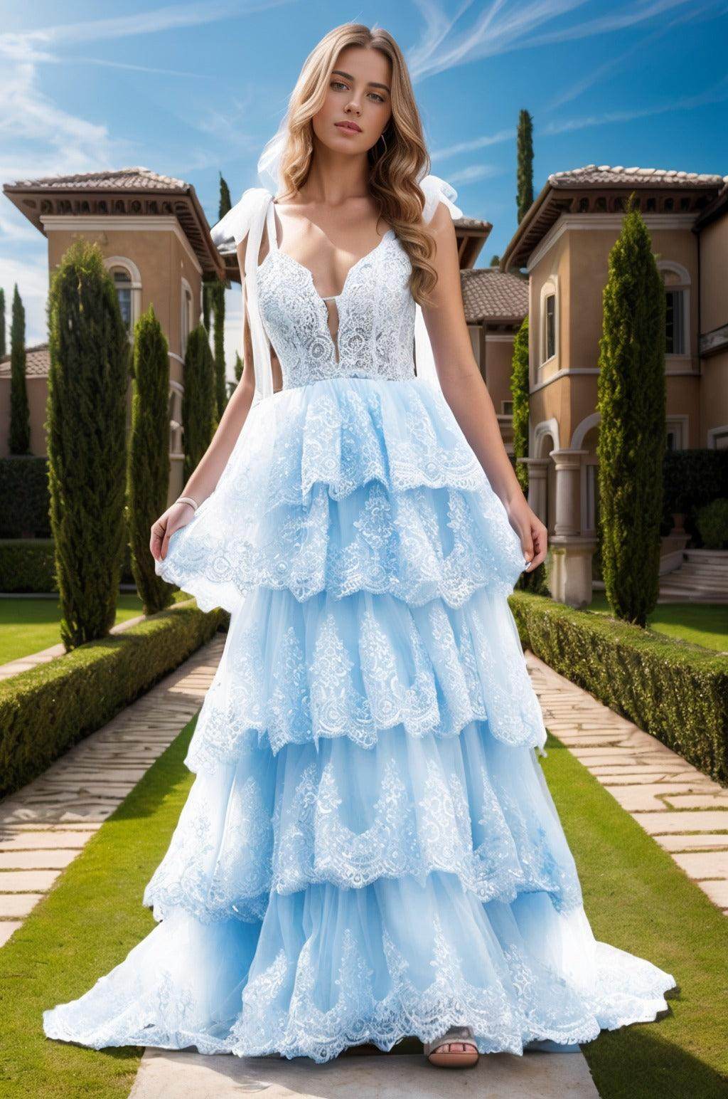 Ball Gown Sweep-Brush Train Tulle Prom Dress CS0461