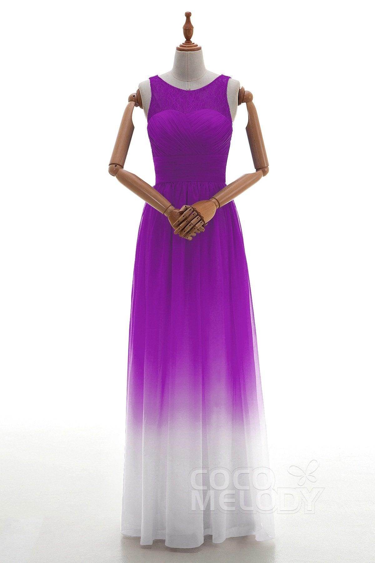 Sheath Floor Length Chiffon Lace Bridesmaid Dress Formal Dresses BD160002