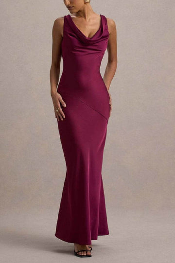 Trumpet-Mermaid Maxi Luxe Satin Semi-Formal Dresses 895917818892