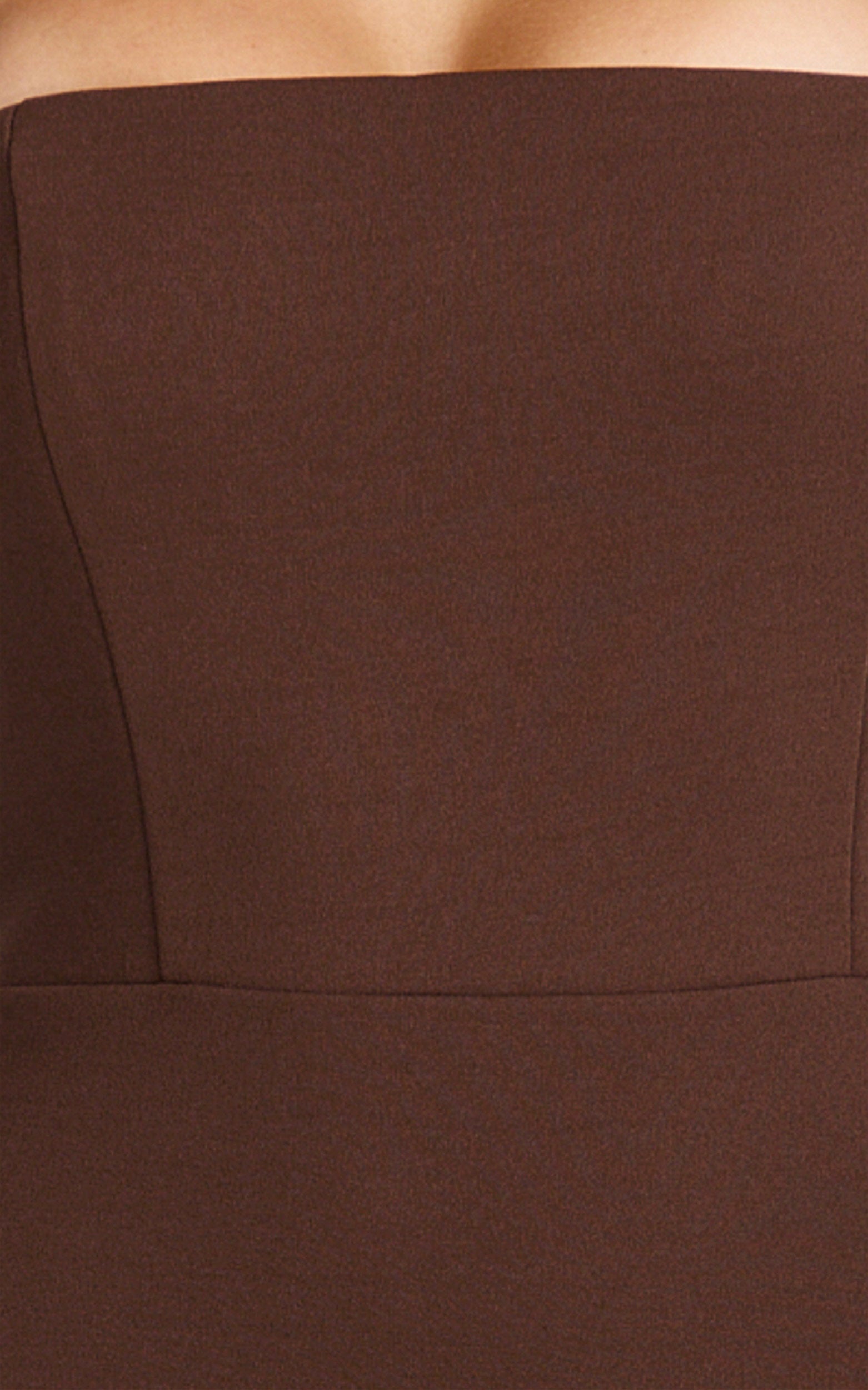 Salome Midi Dress - Halter Neck Column Dress in Chocolate