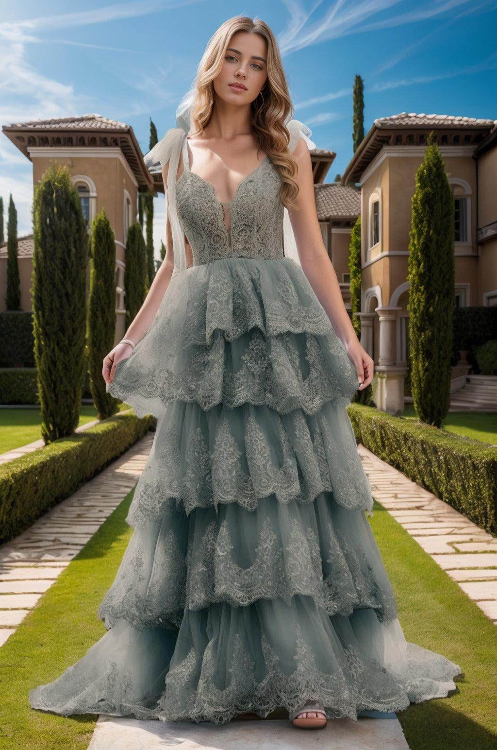 Ball Gown Sweep-Brush Train Tulle Prom Dress CS0461