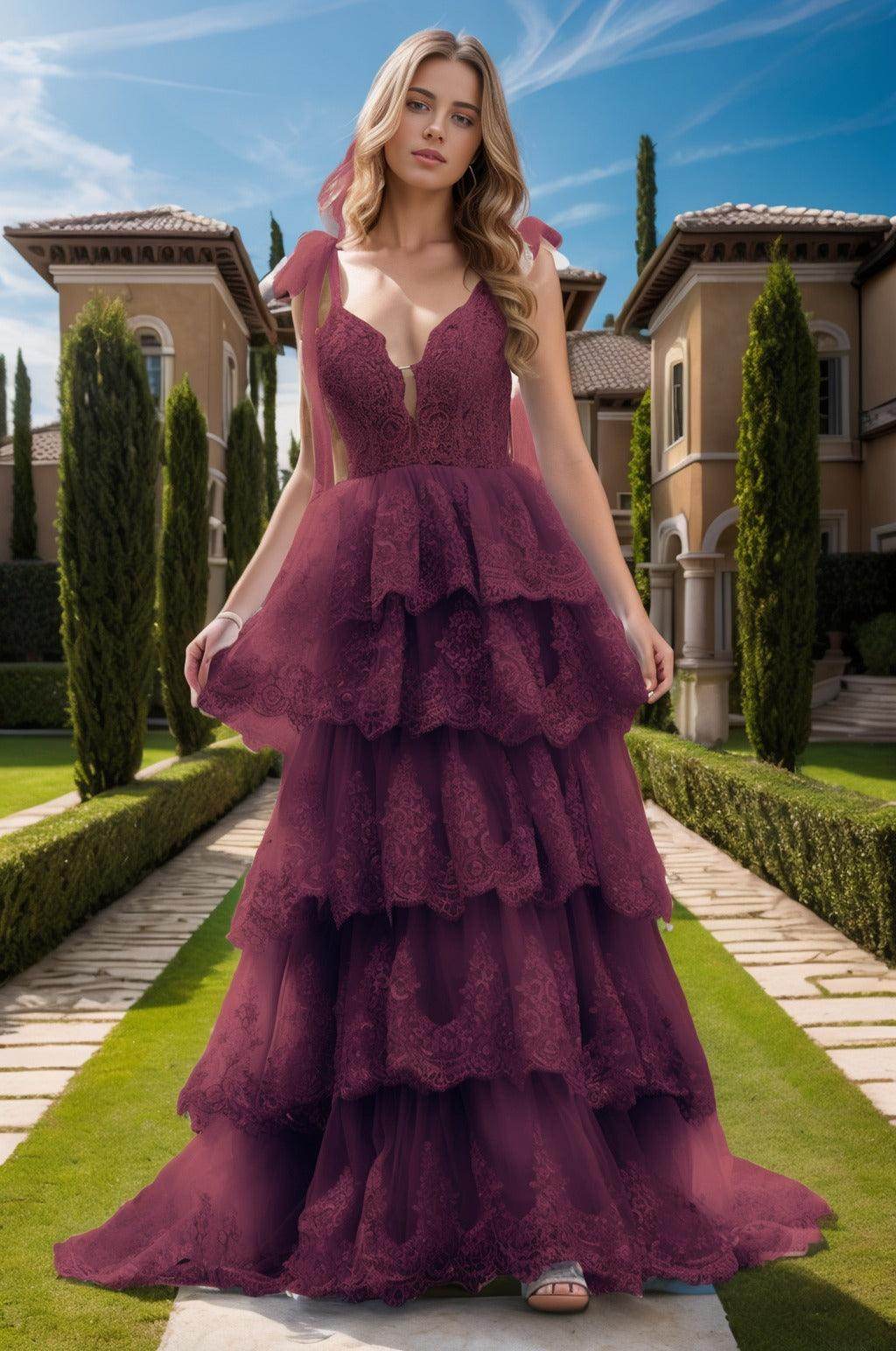 Ball Gown Sweep-Brush Train Tulle Prom Dress CS0461