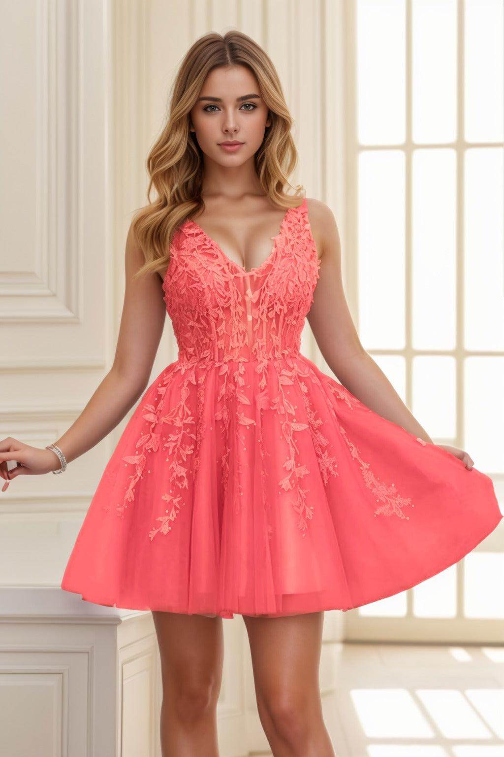 A-line Short-Mini Tulle Prom Dress CS0410