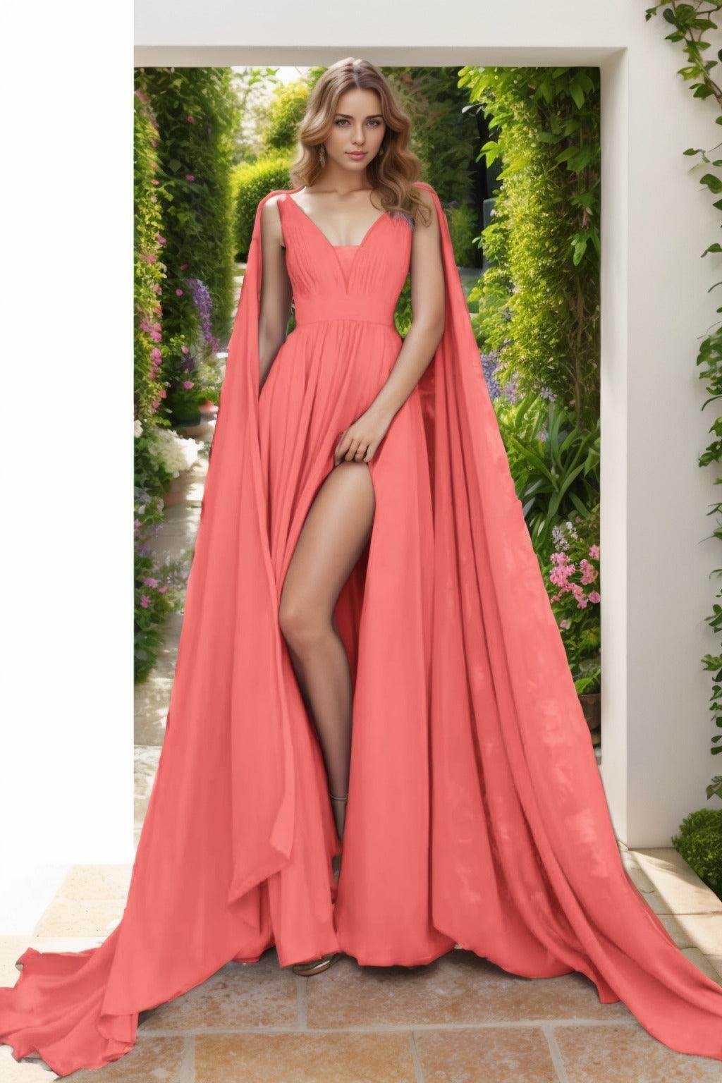 A-Line Floor Length Chiffon Prom Dress CS0454