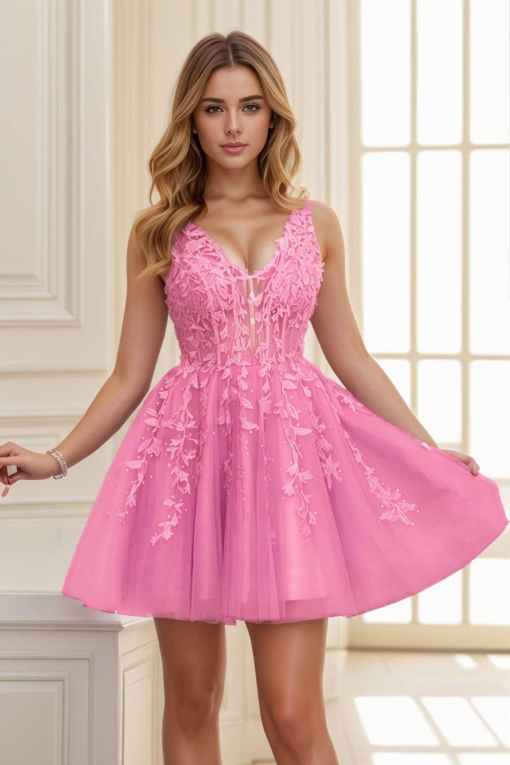 A-line Short-Mini Tulle Prom Dress CS0410