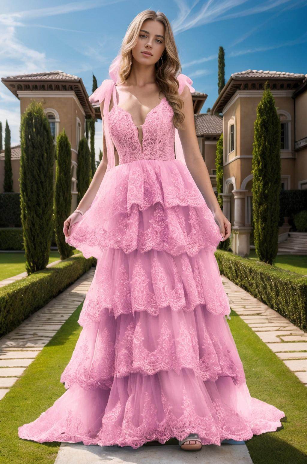 Ball Gown Sweep-Brush Train Tulle Prom Dress CS0461