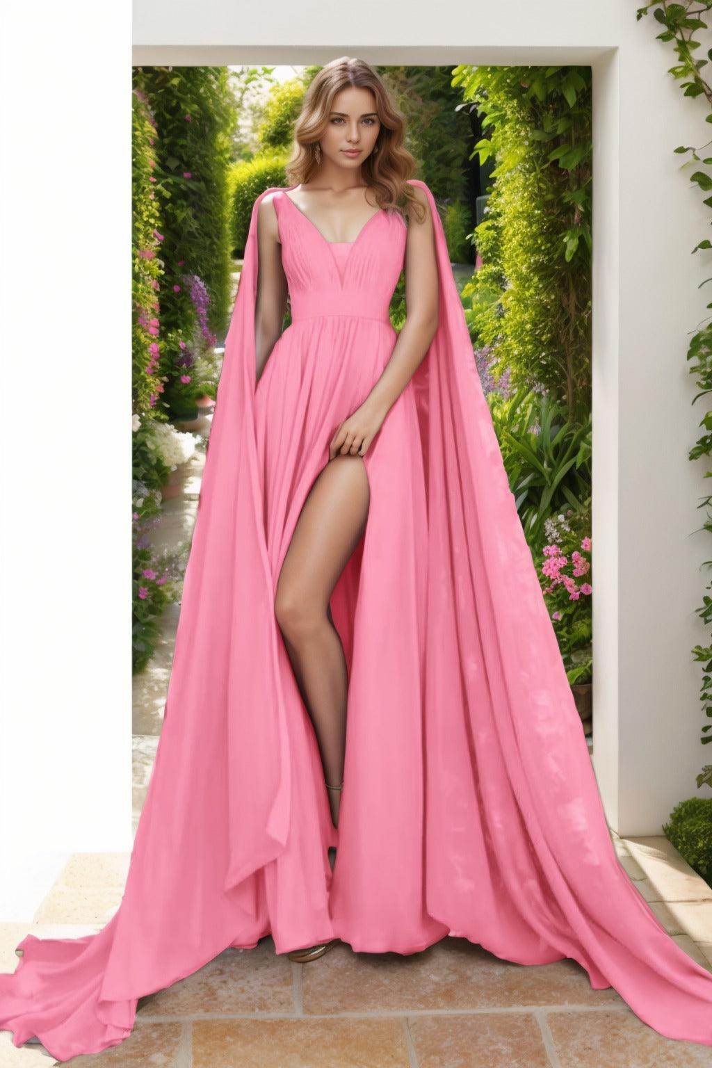 A-Line Floor Length Chiffon Prom Dress CS0454