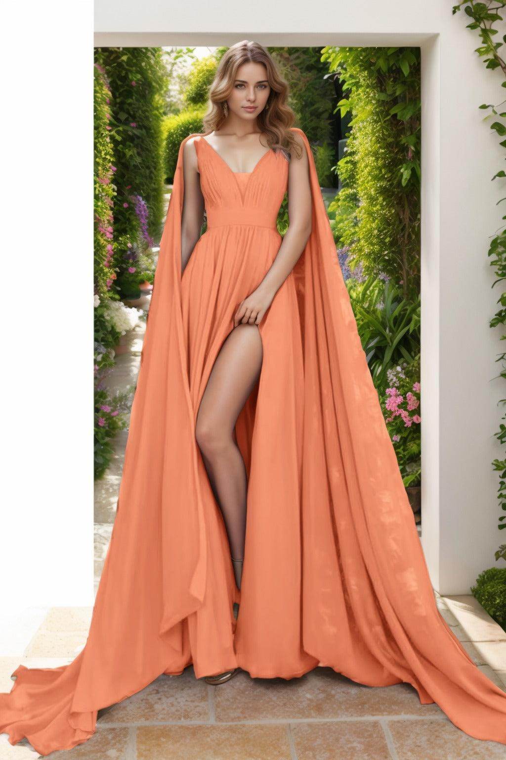 A-Line Floor Length Chiffon Prom Dress CS0454