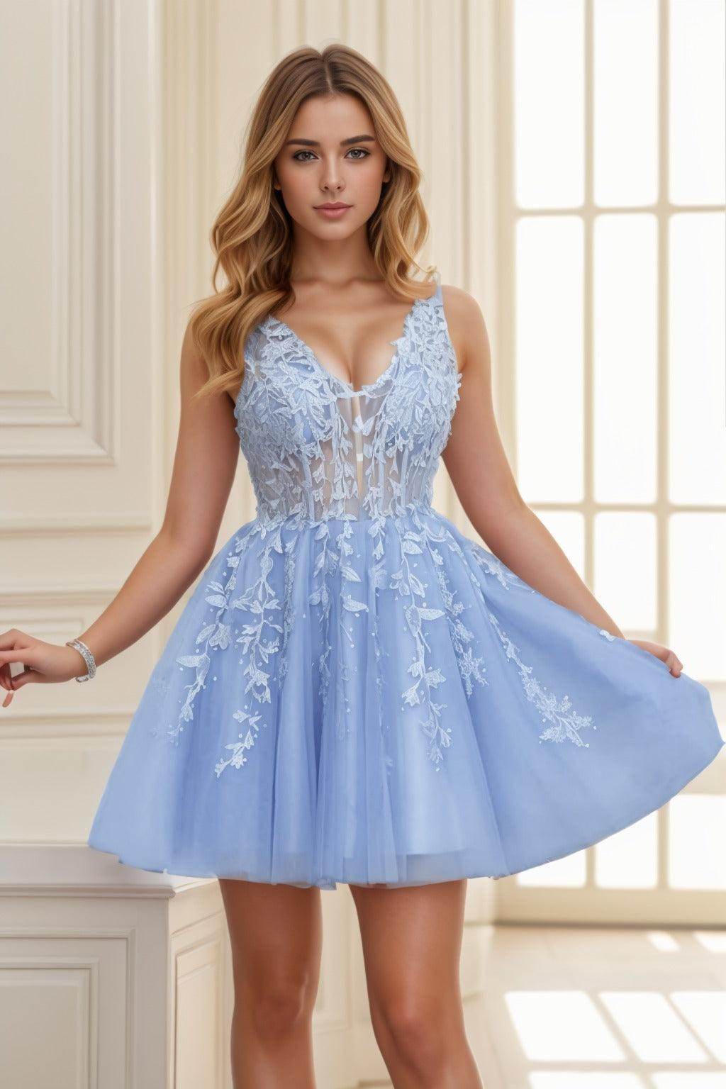 A-line Short-Mini Tulle Prom Dress CS0410