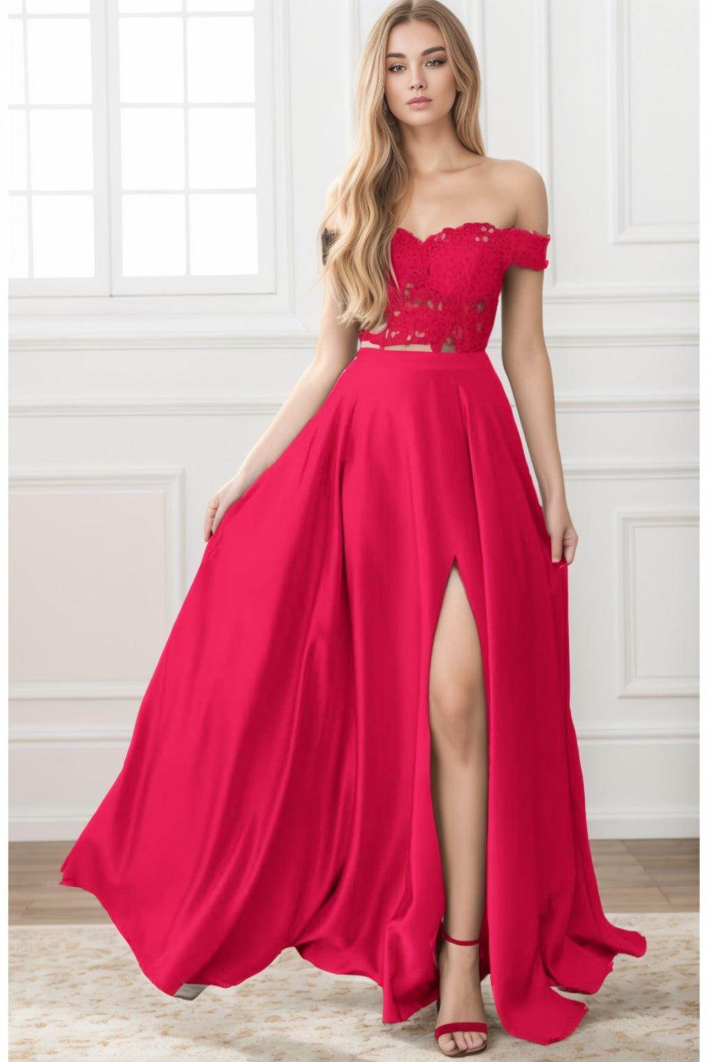 A-Line Sweep-Brush Train Elastic Satin Prom Dress CS0414