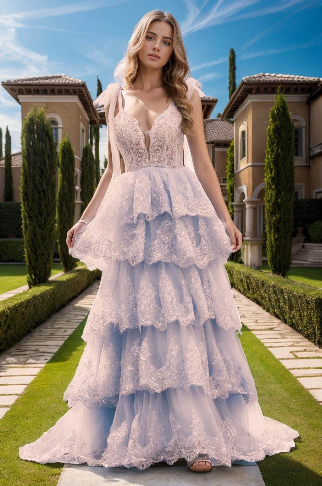 Ball Gown Sweep-Brush Train Tulle Prom Dress CS0461