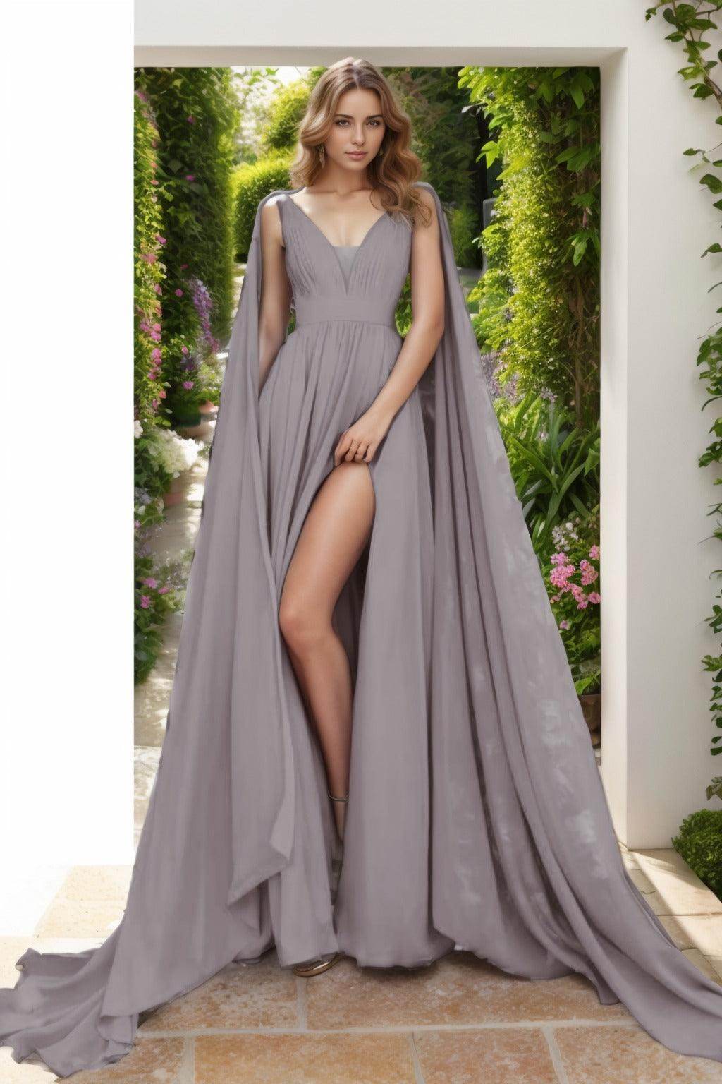 A-Line Floor Length Chiffon Prom Dress CS0454
