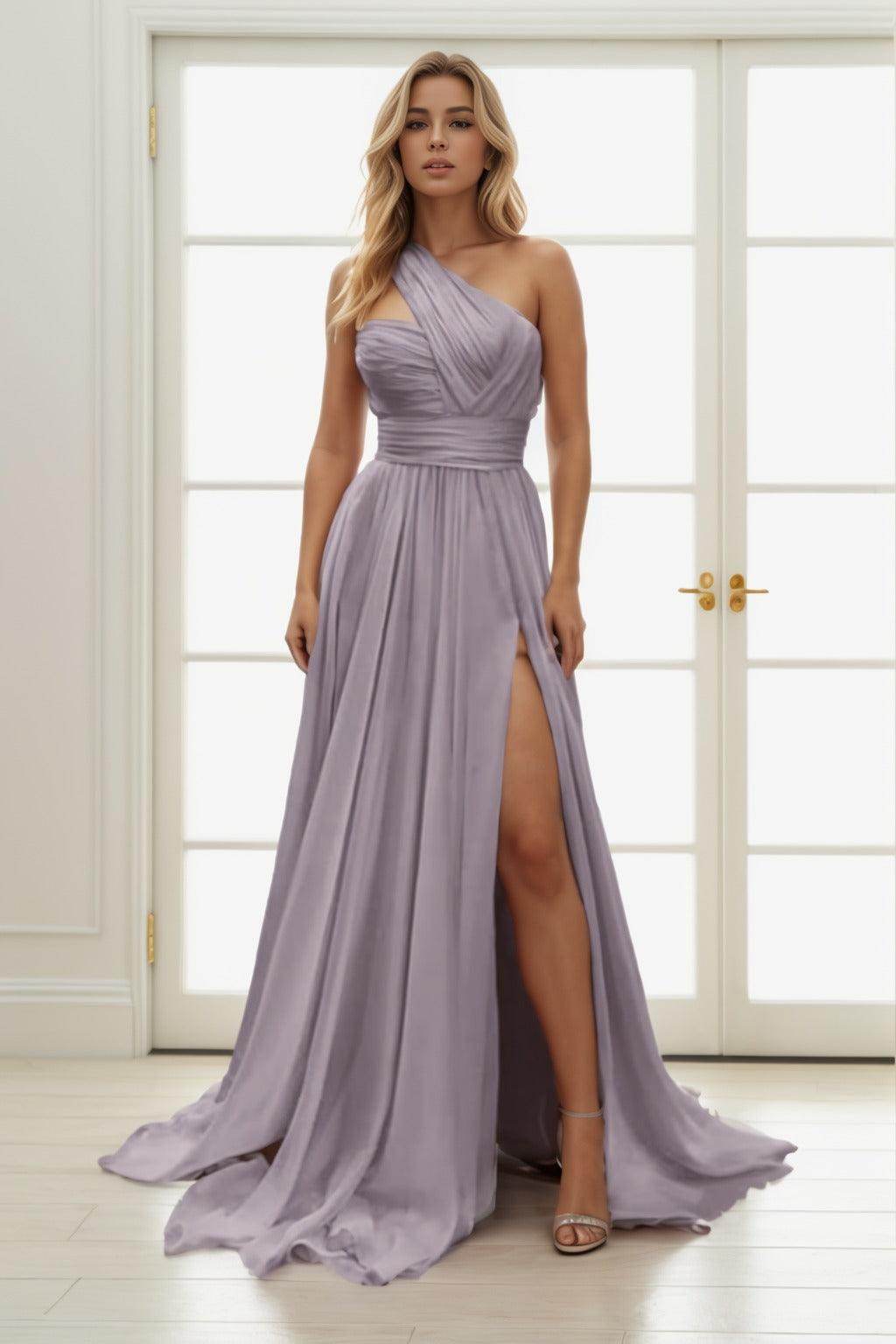 A-Line Maxi Chiffon Prom Dress CS0435