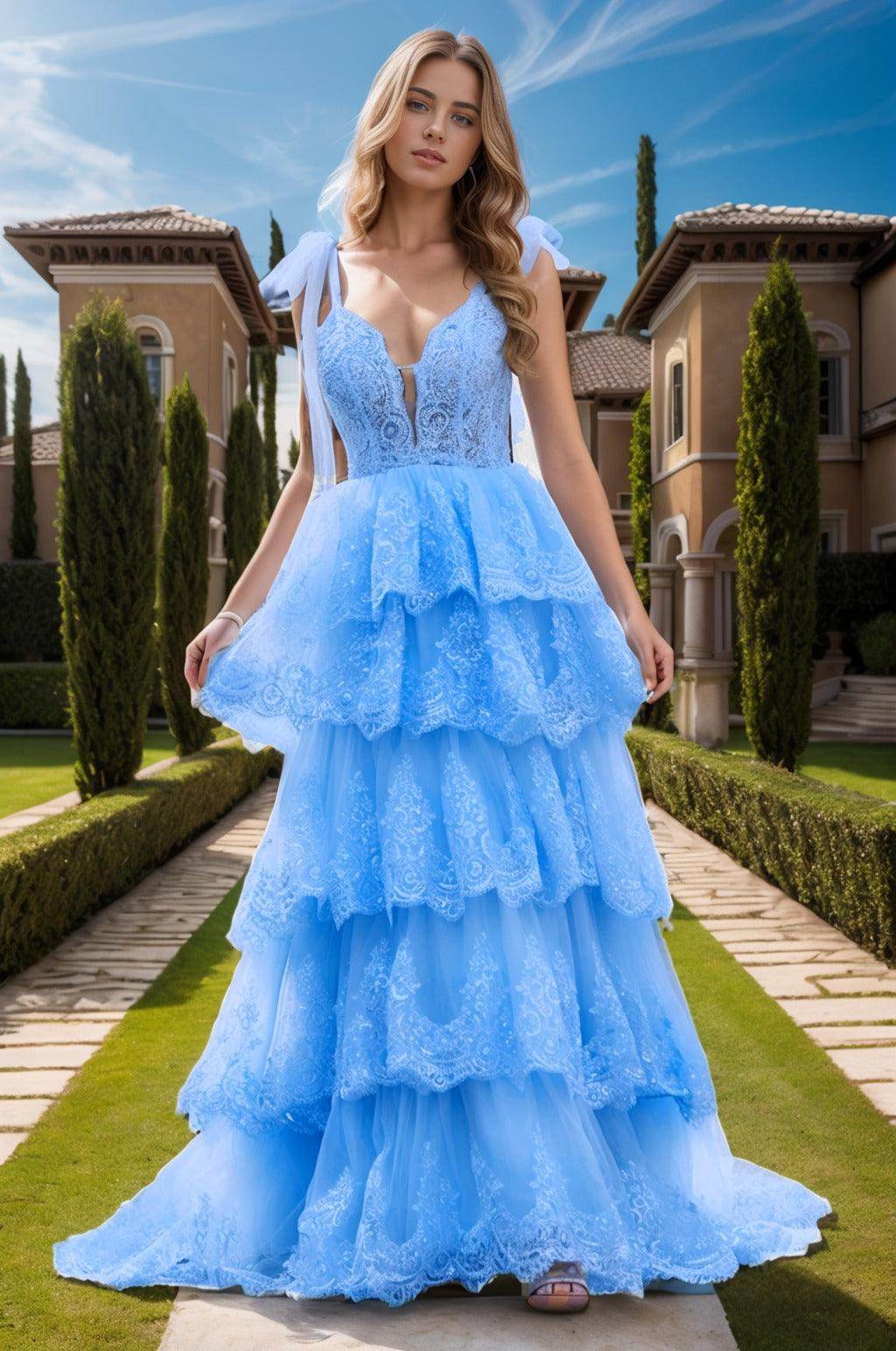 Ball Gown Sweep-Brush Train Tulle Prom Dress CS0461