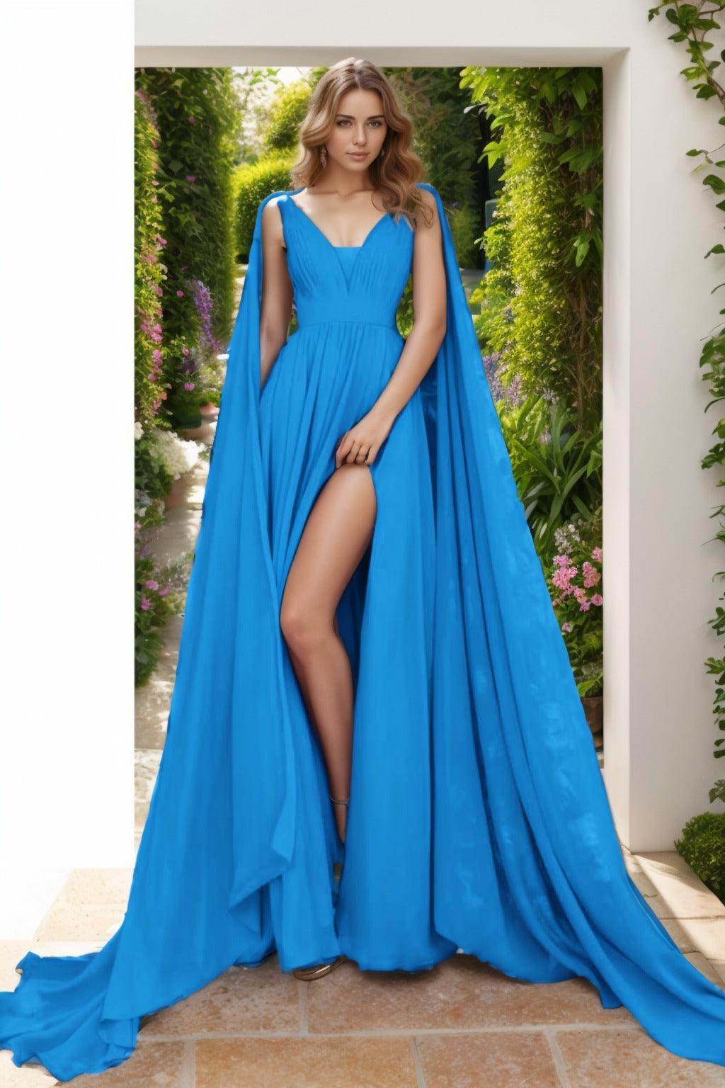 A-Line Floor Length Chiffon Prom Dress CS0454
