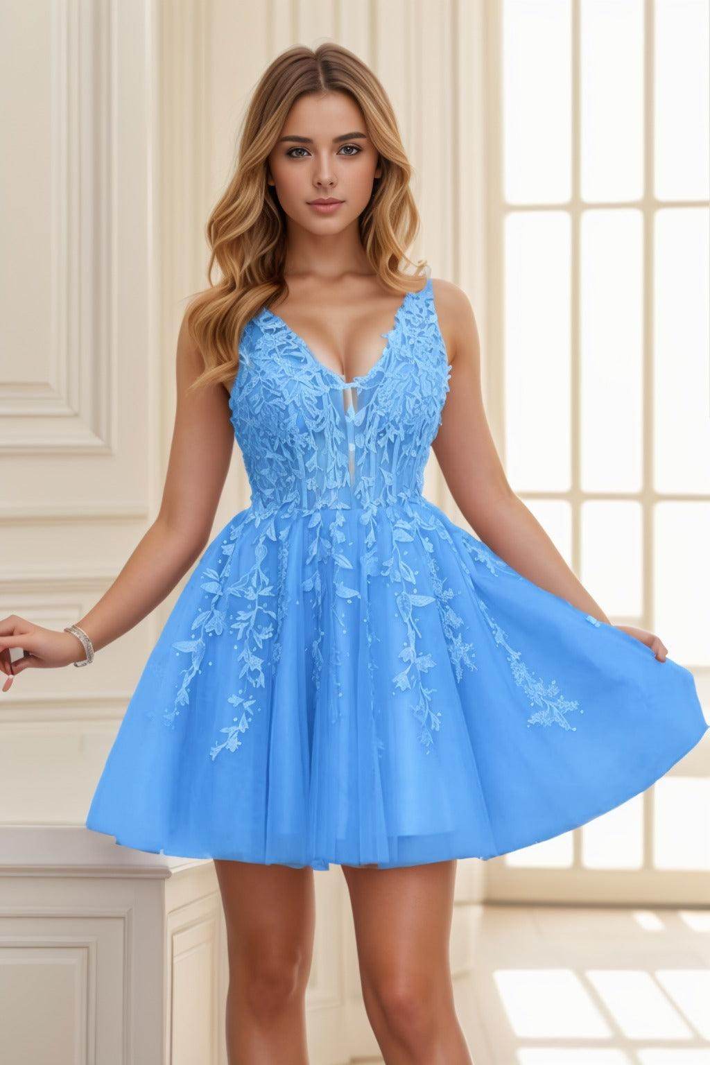 A-line Short-Mini Tulle Prom Dress CS0410