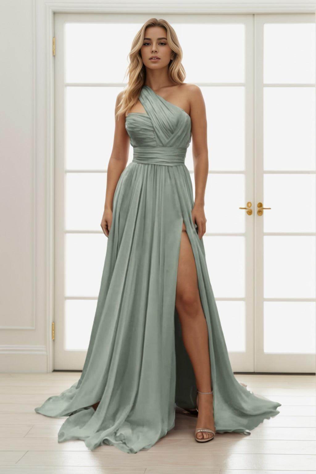 A-Line Maxi Chiffon Prom Dress CS0435