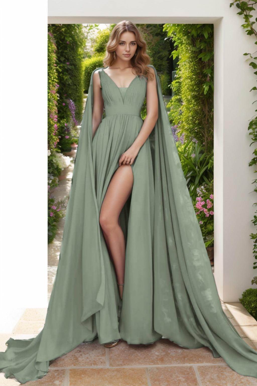 A-Line Floor Length Chiffon Prom Dress CS0454