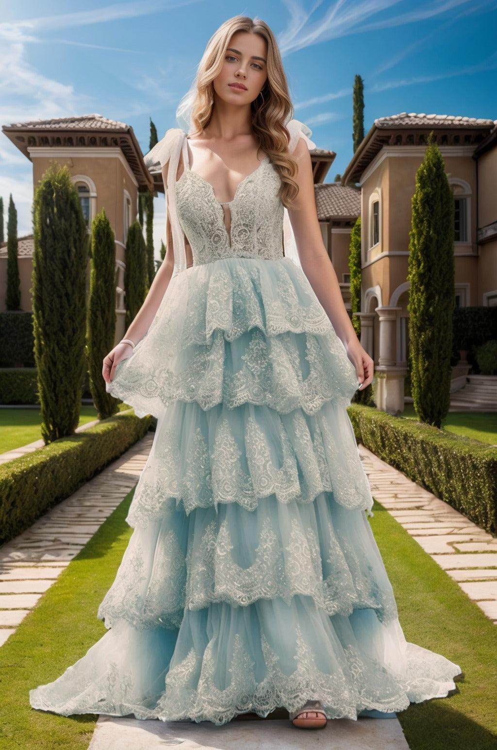 Ball Gown Sweep-Brush Train Tulle Prom Dress CS0461