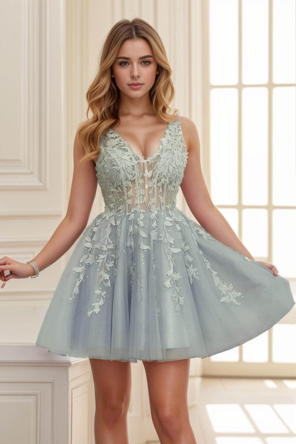 A-line Short-Mini Tulle Prom Dress CS0410