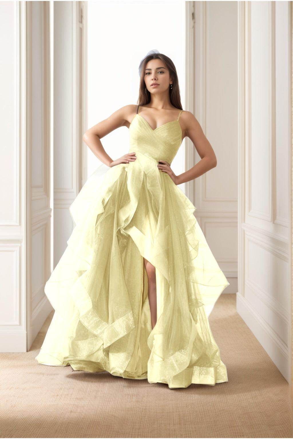 A-Line Floor-Length Tulle Prom Dress CS0412