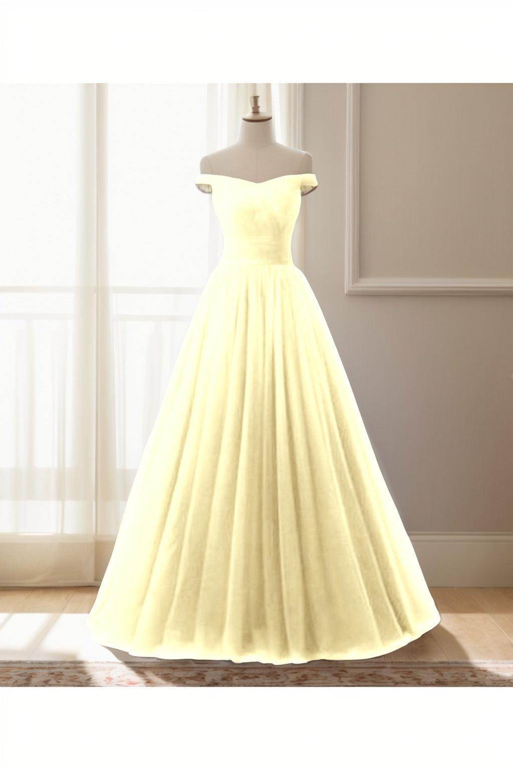 A-Line Floor Length Tulle Prom Dress CS0459