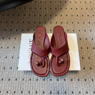 Loew 26 Flip-Flops Burgundy in Cowhide 803537