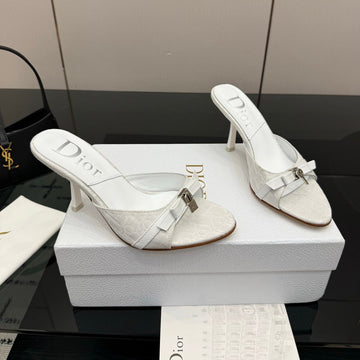 CD 26 Mule Heels 85 White in Fabric 803244