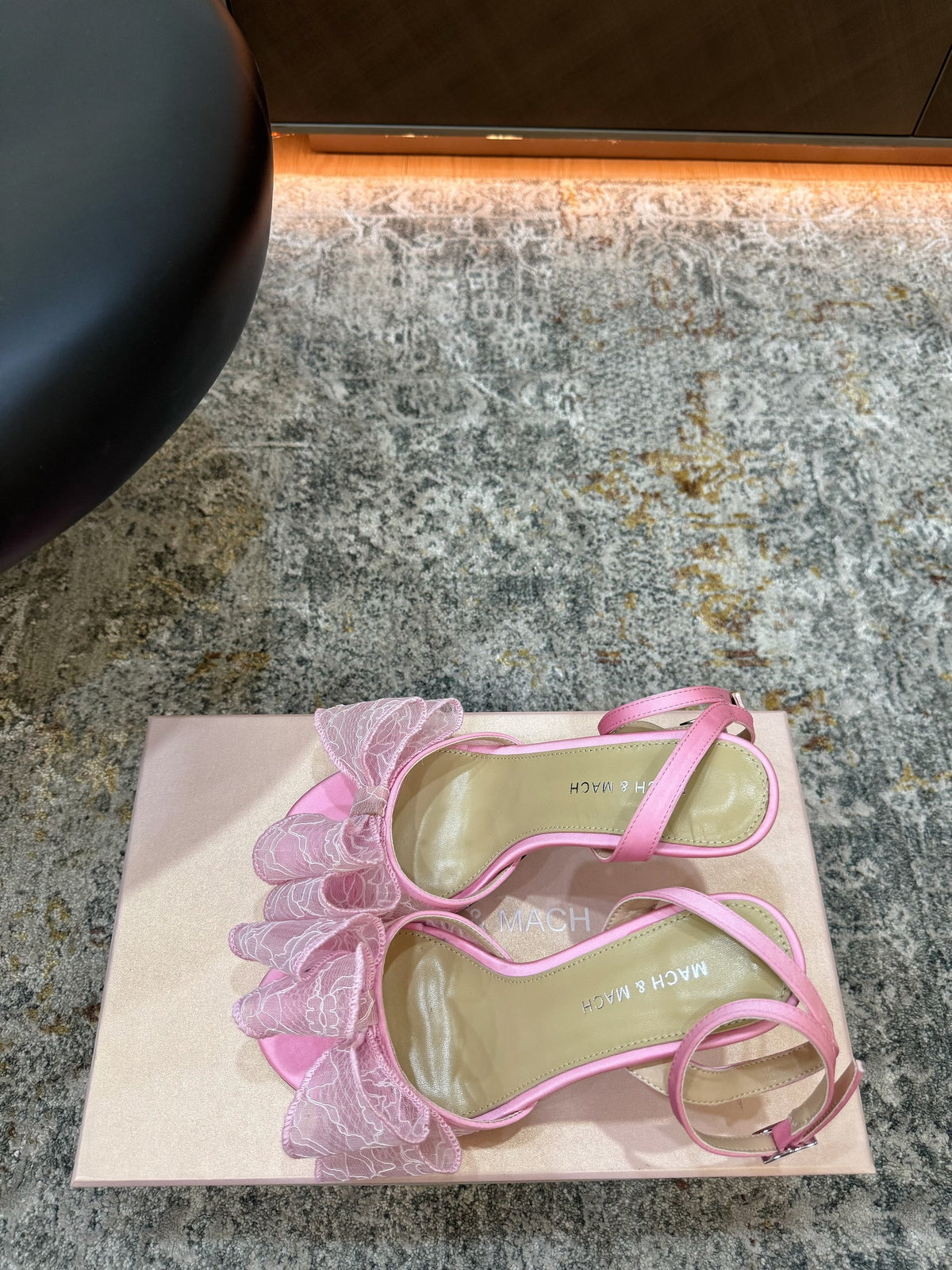 Mach 26 Sandal Heel 90mm Pink in Lace 804311