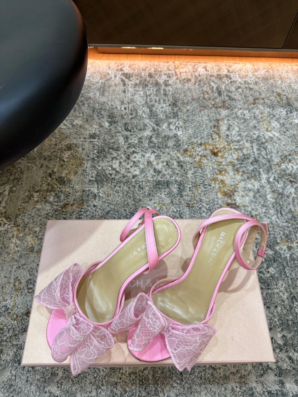 Mach 26 Sandal Heel 90mm Pink in Lace 804311