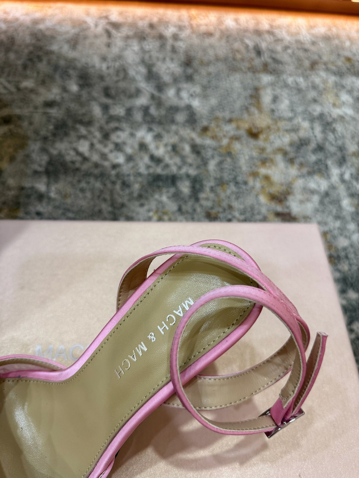 Mach 26 Sandal Heel 90mm Pink in Lace 804311